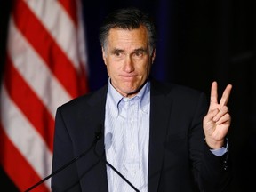 Former Republican presidential candidate Mitt Romney gestures as he speaks at the Republican National Committee Winter Meeting in San Diego, California January 16, 2015. (REUTERS/Mike Blake)