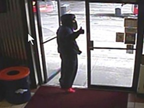 A still image of a robbery suspect is shown from security camera video in this handout photo provided by the Jefferson County Sheriff's Office in Arvada, Colo., on January 15, 2015. (REUTERS/Jefferson County Sheriff's Office/Handout via Reuters)