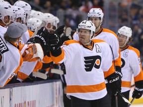 Flyers defenceman Kimmo Timonen is still not ready to return to the NHL due to blood clot issues in his leg. (Jack Boland/QMI Agency/Files)