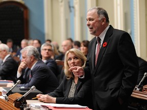 Pierre Paradis, Minister of Agriculture, Fisheries and Food, during question period in the National Assembly Parliament of Quebec on Nov. 6, 2014. SIMON CLARK / QMI Agency