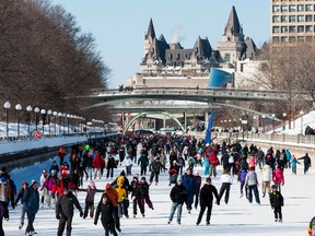 Large crowds on the Rideau Canal Skateway on Family Day in Ottawa on the final day of Winterlude.  February 17, 2014. Errol McGihon/Ottawa Sun/QMI Agency