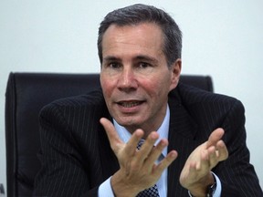 Argentine prosecutor Alberto Nisman, who is investigating the 1994 car-bomb attack on the AMIA Jewish community centre, speaks during a meeting with journalists at his office in Buenos Aires in this May 29, 2013 file photo. (REUTERS/Marcos Brindicci/Files)