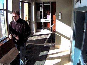 Halton cops released this image of a man suspected of theft at St. Joseph's Ukrainian Catholic Church at 300 River Oaks Blvd. E. in Oakville on Jan. 7, 2015.