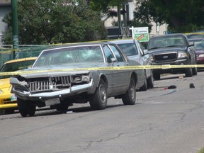 A car used in the altercation between two families that ended with the killing of Marcel Murdock. (Ross Romaniuk/Winnipeg Sun file photo)