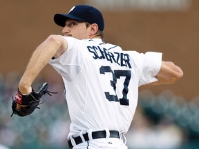 Detroit Tigers starting pitcher Max Scherzer pitches in the first inning against the Kansas City Royals at Comerica Park on Sept. 9, 2014. (Rick Osentoski/USA TODAY Sports)