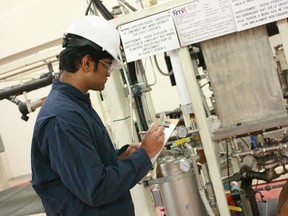 A Lambton College student is pictured working on the KmX Membrane Technologies Corp. project at the Lambton Water Centre. The college and Sarnia-Lambton Economic Partnership are holding a water symposium, highlighting the area's proficiency in the water and wastewater sector, in March. (Submitted photo)