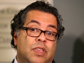 Calgary mayor Naheed Nenshi speaks to the media in Calgary, Jan. 20, 2015. (DARREN MAKOWICHUK/QMI Agency)