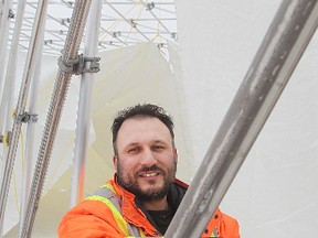 Joe Kalturnyk stands in the Raw:almond pop-up restaurant at the Forks Tuesday, Jan. 20, 2015. The restaurant will open for business on Thursday.