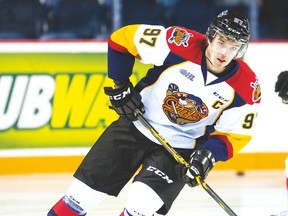 Erie Otters phenom Connor McDavid practises yesterday in St. Catharines. He’ll suit up for Team Orr in Thursday’s Top Prospects Game. (Bob Tymczyszyn/QMI AGENCY)