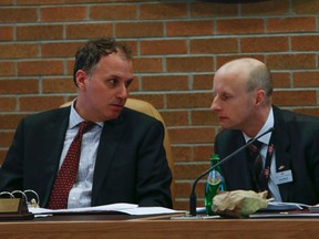 TTC Chairman Josh Colle and TTC CEO Andy Byford at the North York Civic Centre in Toronto, Ont. where the TTC held a board meeting Wednesday January 21, 2015. (Dave Thomas/Toronto Sun)