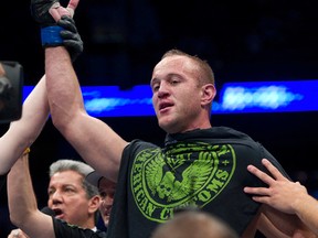 Dave Herman celebrates after defeating Jon Olav Einemo during their fight at UFC 131 at Rogers Arena in Vancouver, BC, June, 11, 2011. (QMI Agency/Richard Lam)