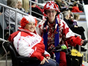 Skating fans Pat and Bobbi Cochar at the 2015 Canadian Tire National Skating Championships at the Rogers K-Rock Centre on Wednesday. (Ian MacAlpine/The Whig-Standard)