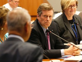 Mayor John Tory at the monthly Toronto Police Service Board meeting on Wednesday January 21, 2015. (Michael Peake/Toronto Sun)