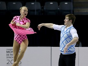 Tessa Jones and Matthew den Boer, of Victoria, B.C. compete in the novice pairs at the 2015 Canadian Tire National Skating Championships at the Rogers K-Rock Centre in Kingston, Ont. on Wednesday January 21 2015. Ian MacAlpine/The Kingston Whig-Standard/QMI Agency