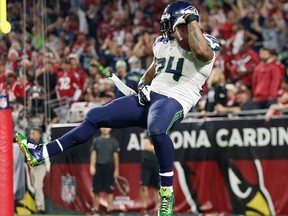 Running back Marshawn Lynch #24 of the Seattle Seahawks.  (Christian Petersen/Getty Images/AFP)