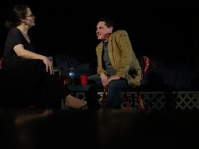 Helen Bretzke, left, and Jason Bowen star in King’s Town Players latest production, Rapture, Blister, Burn. (King’s Town Players)