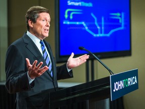 John Tory unveiled his transit plan to the media at the Metro Toronto Convention Centre in Toronto on May 27, 2014. (Ernest Doroszuk/Toronto Sun)