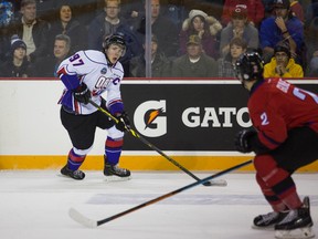 Connor McDavid from Team Orr skates into the Team Cherry end during the Top Prospects Game at the Meridian Centre in St. Catharines on January 22, 2015. (Bob Tymczyszyn/St. Catharines Standard/QMI Agency)