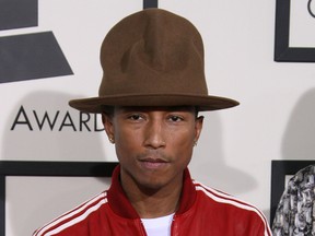 Pharrell Williams at the 56th Annual GRAMMY Awards in 2014 held at the Staples Center in Los Angeles. (Adriana M. Barraza/WENN.com)
