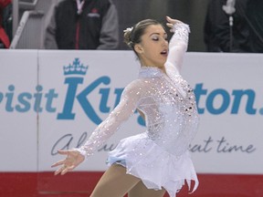 Gabrielle Daleman of Newmarket leads the senior women's division following the short program Friday at the Canadian figure skating championships at the Rogers K-Rock Centre. (Julia McKay/The Whig-Standard)