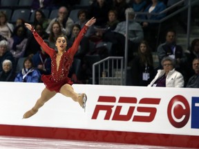 Gabby Daleman of Newmarket, representing central Ontario, competes in the senior women's free program at the Canadian Tire National Skating Championships at the Rogers K-Rock Centre in Kingston, Ont. Saturday January 24 2015. Steph Crosier/The Kingston Whig-Standard/QMI Agency