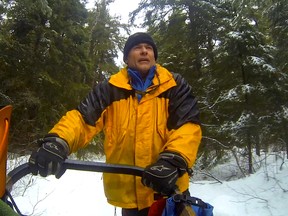 Toronto Police Supt. Heinz Kuck during his 2014 Algonquin Park dog-sledding adventure. SUPPLIED PHOTO