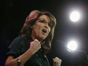 Former Governor of Alaska Sarah Palin speaks at the Freedom Summit in Des Moines, Iowa, January 24, 2015. REUTERS/Jim Young