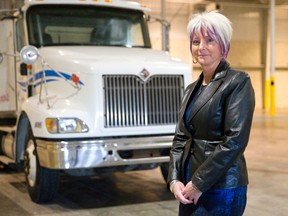 Louise Vonk of Messenger Freight Systems in St. Thomas placed 12th on a list of 100 top Canadian women entrepreneurs. (CRAIG GLOVER/The London Free Press)