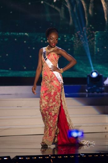63rd Annual Miss Universe Pageant - Preliminary Show: Evening Gown  Competition at Florida International University Featuring: Miss South  Africa Ziphozakhe Zokufa Where: Miami, Florida, United States When: 21 Jan  2015 Credit: JLN