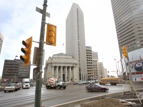 The discussion over whether pedestrian traffic should be allowed at Portage and Main resumed yet again on Monday. (Chris Procaylo/Winnipeg Sun file photo)