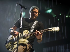 Tom DeLonge of Blink 182 performs at a show at the Bell Centre in Montreal, Tuesday, Aug. 16 , 2011. (SIRA CHAYER / QMI AGENCY)