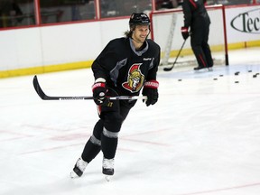 Erik Karlsson practises with the Ottawa Senators at Canadian Tire Centre Monday night, Jan. 26, 2015. (Chris Hofley/Ottawa Sun)