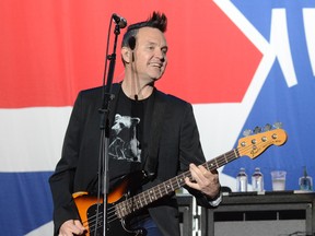 Mark Hoppus performs with Blink-182 at Leeds Festival in Leeds, England on August 22, 2014. (WENN.COM file photo)