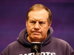 New England Patriots head coach Bill Belichick speaks during media day for Super Bowl XLIX at US Airways Center. (Matthew Emmons-USA TODAY Sports)