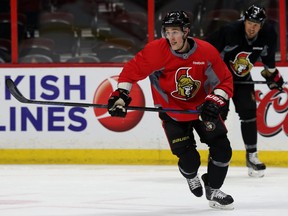 Ottawa Senators Kyle Turris skates during practice at the Canadian Tire Centre in Ottawa, Tuesday, Jan. 27,  2015.  (Tony Caldwell/Ottawa Sun/QMI Agency)