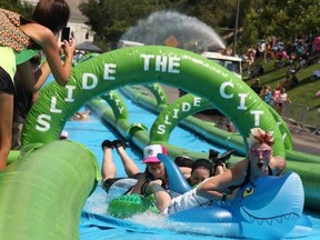 Slide the City could be bringing it's 1,000 foot water slide to Ottawa this summer. The city has said it's received an application from the company to host the street party but nothing has been approved. (Slide the City/Facebook)