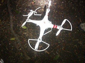 A recreational drone that landed on the White House South Lawn is seen in this U.S. Secret Service handout image taken and released on January 26, 2015. An individual has come forward to claim responsibility for flying the small drone that crashed on the South Lawn of the White House early on Monday morning, a Secret Service spokeswoman said. The individual claimed the drone was being used for recreational purposes. REUTERS/U.S. Secret Service//Handout via Reuters