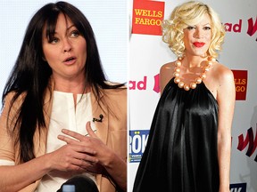 (L-R) Shannen Doherty and Tori Spelling. (Reuters file photos)