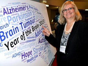 Donna Thomson, executive director of the Brain Injury Association of London and Region, at Parkwood Institute in London Jan. 28, 2015 to announce the campaign Year of the Brain 2015. CHRIS MONTANINI\LONDONER\QMI AGENCY
