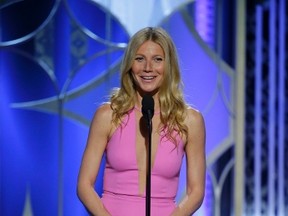 Actress Gwyneth Paltrow presents at the 72nd Golden Globe Awards in Beverly Hills, California January 11, 2015.  (REUTERS/Paul Drinkwater/NBC/Handout)