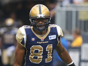 The Winnipeg Blue Bombers have dealt slotback Cory Watson to Saskatchewan, in an effort to free up some salary cap room. (Kevin King/Winnipeg Sun file photo)