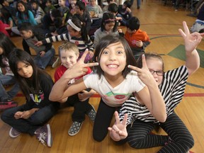 Lliyanna Merrick was one of the students who attended the 3rd annual cool 2Be Kind Campaign launch at Clifton School in Winnipeg Jan. 29, 2015.