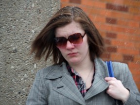 Kathryn Thompson leaving Barrie court after her plea Thursday, Jan. 29, 2015. (Tracy McLaughlin)