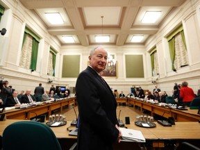 Canada's Defence Minister Rob Nicholson waits to testify before the Commons foreign affairs committee on Parliament Hill in Ottawa, Jan. 29, 2015. (CHRIS WATTIE/Reuters)