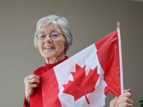 Millie Morton was in the public gallery at the House of Commons when politicians voted in favour of the new Canadian flag on Dec. 15, 1964. The 50th anniversary of the flag will be celebrated on Feb. 15. (Ian MacAlpine/The Whig-Standard)