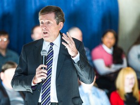 Toronto Mayor John Tory addresses city staff at City Hall in Toronto on Wednesday January 28, 2015. (Ernest Doroszuk/Toronto Sun)