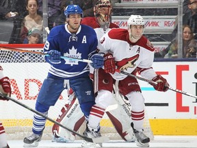 Maple Leafs’ Joffrey Lupul returned to the lineup last night at the ACC. (AFP/PHOTO)