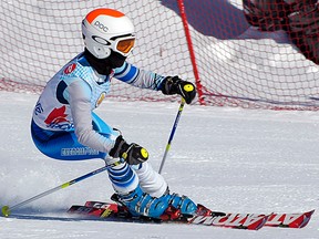 Julia Press shows her form for the Batawa U16 Bandits during a recent Alpine Ontario competition. (Submitted photo)