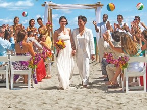 Now that same sex marriage is legal in Florida, the Greater Fort Lauderdale CVB is holding a  mass wedding for 100 couples  -- both LGBT and straight -- on Feb. 5. FORT LAUDERDALE CONVENTION AND VISITORS BUREAU PHOTO