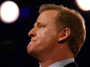 NFL Commissioner Roger Goodell speaks to the media before Super Bowl XLIX. (REUTERS/Lucy Nicholson)